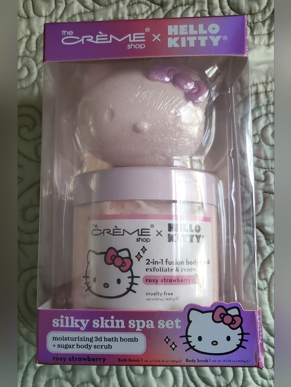The Crème Shop x Hello Kitty Rosy Strawberry Silky Skin Spa Set - Pink